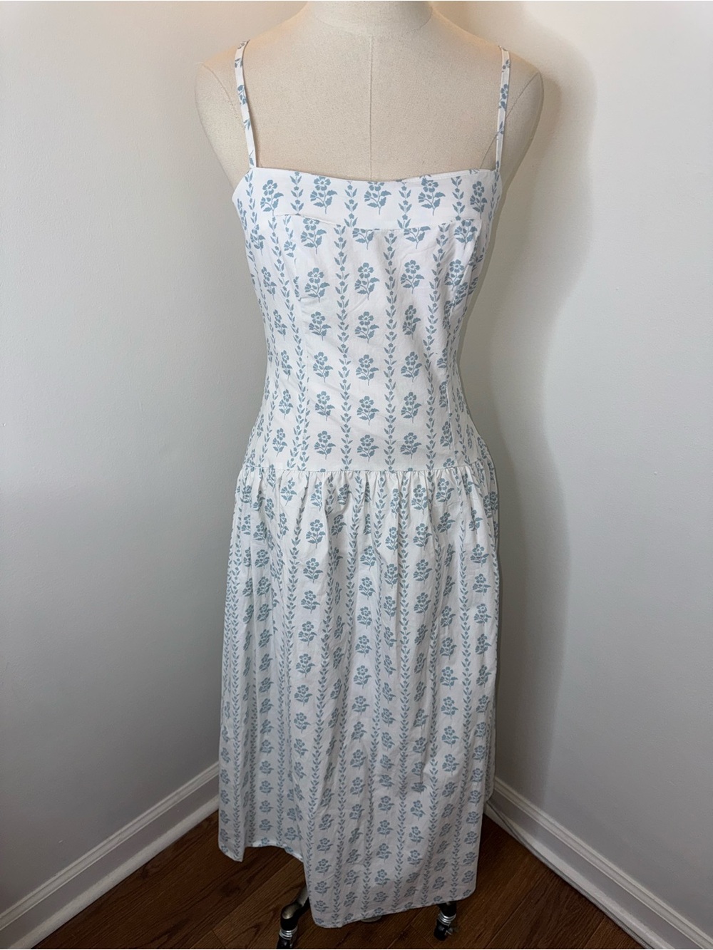 Peppermayo Women’s 4 Amelie Sweet Daydream Blue White Floral Midi Dress NEW